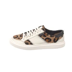NWOT UGG Alameda Spotty Lace Up Leopard Leather Women's Sneakers sz 9
